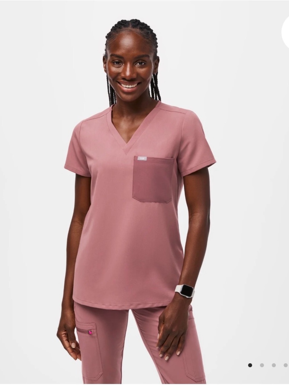 FIGS Mauve/ Dusty Rose Catarina Top and Zamora Jogger Scrub Set